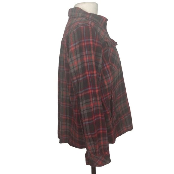 Woolrich Plaid Flannel Top Womens Large Red Plaid Button Front Pockets Shacket - Picture 8 of 8